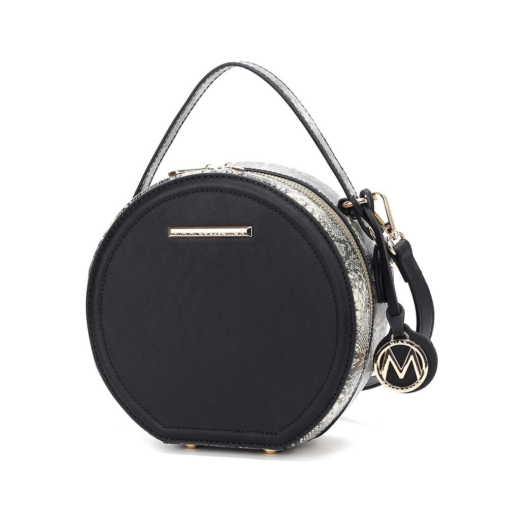 1908 Round Bag , Vegan Leather Circle Crossbody Bag Shoulder Purse by Mia K